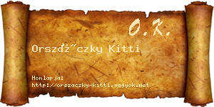 Orszáczky Kitti névjegykártya