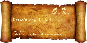 Orszáczky Kitti névjegykártya
