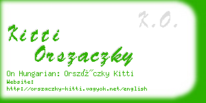 kitti orszaczky business card